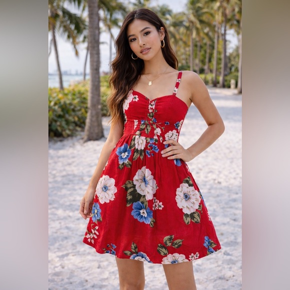 Abercrombie & Fitch Red Sundress - Picture 1 of 5
